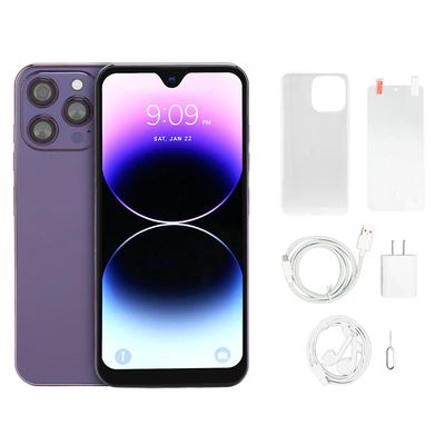 i14 Pro Max 6.7" 5G Älypuhelin - 8 Gt RAM-muistia, 256 Gt Tallennustilaa, 32 Megapikselin Kamera, Android 12, Violetti