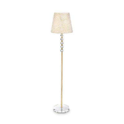 Ideal Lux Lighting Dronning 1 Lys gulv lampe guld, klar med glas dekoration, E27