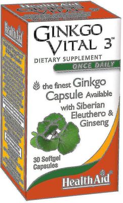Health Aid Terveysapu Ginkgo Vital +3, 30 Kapselia