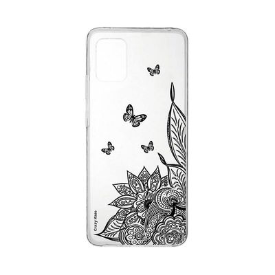 Crazy Kase Skrog til Xiaomi Mi 10 Blød Lite Mandala blomst og sort sommerfugl