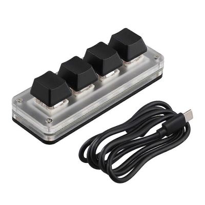 USB-ohjelmointi Makro Mukautettu näppäimistö Rgb 4 näppäintä Nuppi Pelaaminen Mekaaninen Hot Swap -näppäimistö Photoshop-piirtämiseen