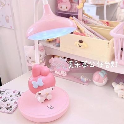 Aionyaaa Kawaii Aito Sanrio Led Yövalo Hei Kitty My Melody Cartoon Työpöytä Makuuhuone Pöytävalaisin Lapset oppivat Söpö lahja 3 USB1pcs
