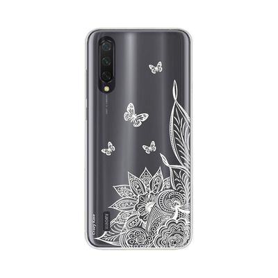 Crazy Kase Skrog til Xiaomi Mi 9 Blød Lite Mandala blomst og hvide sommerfugle