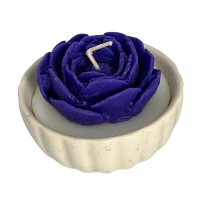 Pixiperi Dekorativ bolle Blomst Stearinlys Olje Lampe Lilla 8x6