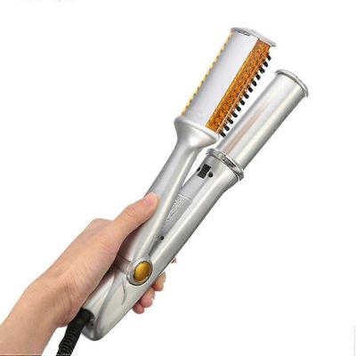 2 In 1 hiukset Suoristin Rauta Curling Curler Kannettava Säädettävä Lämpötila Keraaminen Curling Rauta sauva Rulla