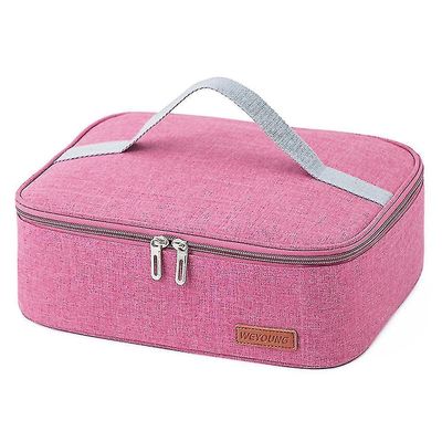 Rektangulær bærbar isolering taske til studerende med frokostpose madpakke taske (rosa rød) 70