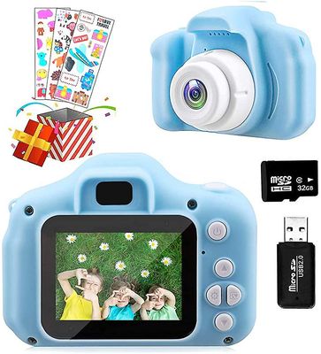 Xqday Kids Kamera til drenge og piger, småbørn Gaver Legetøj Alder 3,4,5,6,7,8 år gamle drenge Piger, digital genopladelig kamera 20mp 2,0 tommer f...