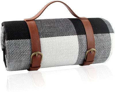 Linkrunning Picnictæppe, picnicmåtte, 150X200CM picnictæppe, strandtæppe mod sand, stor foldbar bærbar vandtæt strandmåtte Som vist As shown