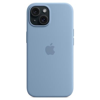 IPhone 15 -kotelolle, joka on yhteensopiva MagSafe-naarmuuntumattoman silikonisen puhelimen kannen kanssa - punainen Vaaleansininen