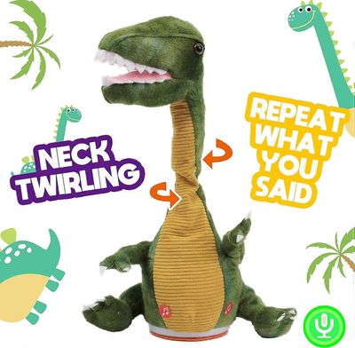 Tanssiva dinosauruslelu toistaa mitä sanot Puhuminen T-Rex Toy Wriggle Laulaminen Matkiminen Twisting Interaktiivinen animoitu lelu Puhuva pehmolah...