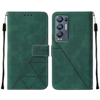 Gangxun Kompatibel med Oppo Find X5 Lite etui læder folio cover tegnebog magnetisk premium etui coque grøn