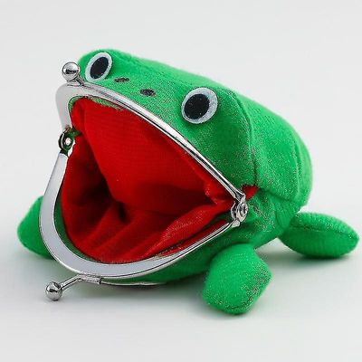 Nyhet Bedårende Anime Frog Wallet Coin Purse Key Chain Cute Plysj Frog Cartoon Cosplay veske for kvinner Bag tilbehør