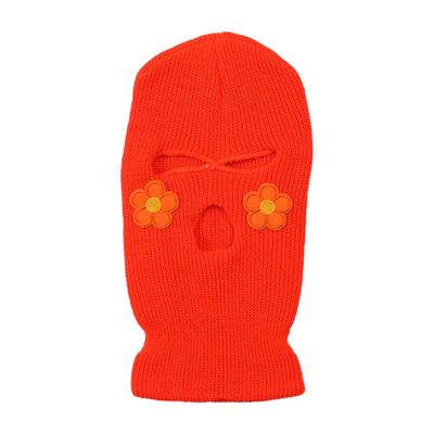 Tikuajgift Armeijan taktinen naamio 3-reikäinen koko kasvonaamio hiihtomaski talvilakki Balaclava kypärä Fluoresentti oranssi