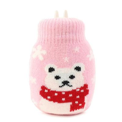 Yunshu Børn Varmt vand taske Gummi varmt vand pose Varm og kold terapi Pink