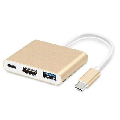 Mikasa Usb-c Multiport-adapter til Usb 3.0, 4k Hdmi og Usb-c 3.1 Docking Station guld