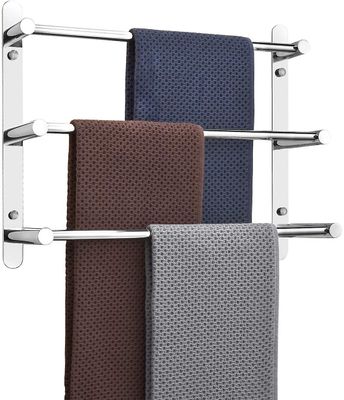 Dawnell Monikerroksinen 304 ruostumattomasta teräksestä valmistettu seinäkiinnitteinen pyyheteline - 50 cm - Seinäkiinnitys - 3 tankoa - Kylpyhuone...