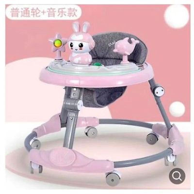Baby Walker med hjul Multifunktionsvandrere til dreng og pige 6-18m småbørnsbil Høj stabilitet balance cykel højdejusterbar Pink