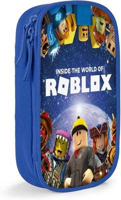 Kerota TI895 Roblox penaali, matkakosmetiikkalaukku, suurikapasiteettinen vetoketjullinen penaali, paperitavaran säilytyslaatikko, syntymäpäivälahj...