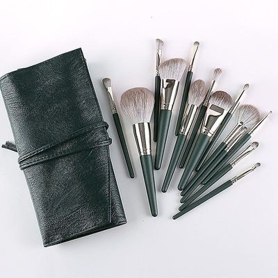 14 Grøn Cloud Makeup Brush Sæt Blødt træ håndtag Skønhed Makeup Tools Begynderens fulde sæt makeup børster Makeup Børster Penselpakke