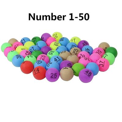 Fornnerg 50kpl numero 1-200 Valikoima värejä Lucky Dip Gaming arpajaiset Pingispallot 1-50