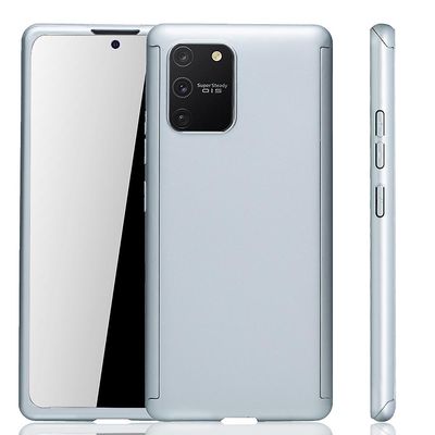 König Taske mobiltelefonbeskytter til Samsung Galaxy S10 Lite Case Cover Screen Protector Sølv
