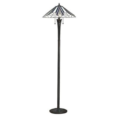 Interiors 1900 Lighting Astoria 2 Lys gulvlampe Sort, Tiffany Stil Glas, E27
