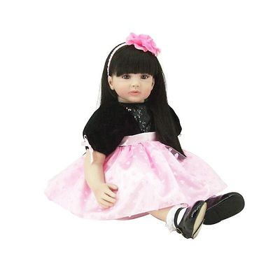 Genfødsel dukke 60cm håndlavet dukke boneca genfødt lille barn baby pige dukke blød silikone klud krop naturtro bebe dukke genfødt sød gave
