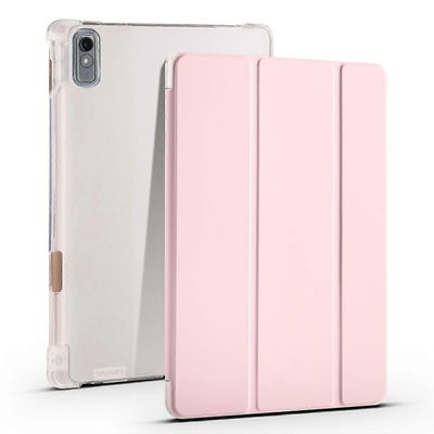 Lenovo Tab P11 Gen 2 läpinäkyvä kynälokero kolminkertainen nahkakotelo laventeli violetti Vaaleanpunainen