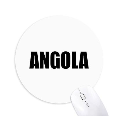 Angola Land Navn Sort Runde Skridsikker Gummi Mousepad Spil Office Musemåtte