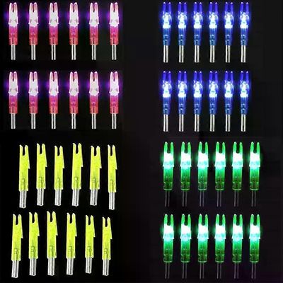 6kpl automaattiset LED-jousiammunnan nuolet valaistut Nocks 62mm Arrow Nock Tail metsästysnuolen varren tarvikkeet Korkealaatuiset