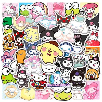 50kpl Cinnamoroll Sanrio Kuromi tarratarra kannettavan tietokoneen vesipullon rullalaudan koristeluun koristeluun B