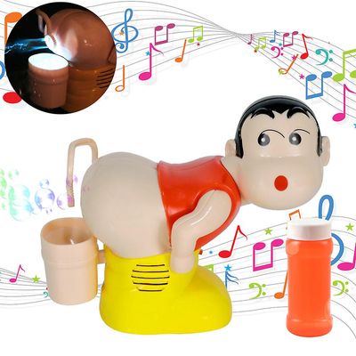 Kids Cartoon Elektrisk såpe Bubble Blower Fart Blowing Bubble Machine Light Music Funny Joke Toy Water Blowing Kids Leker