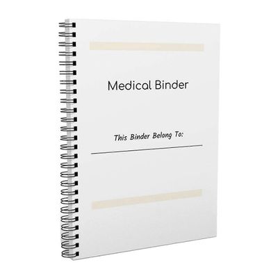 Medical Planner Binder 70-sivuinen terveyspäiväkirja lokikirja kelan suunnittelu itsehoito lääketieteellinen päiväkirja seurattavaksi