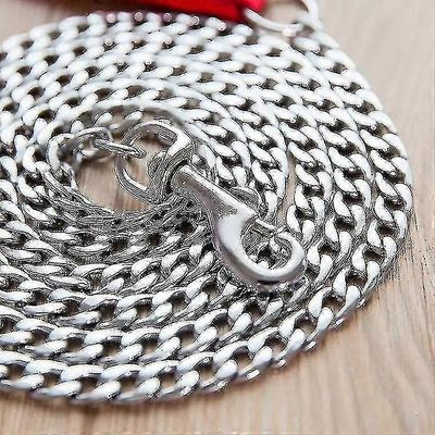 Anti-Bite koiran talutushihna vaahtomuovikahvalla, kestävä rautaketjukoulutustalutushihna pienille keskikokoisille koirille Musta 3.5mm * 1.8m long