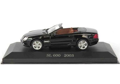 Mercedes Benz SL 600 Trykstøbt Model 1:43 skala Sort Ex Mag 10cm / 3.9in long