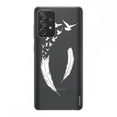 Crazy Kase Shell til Samsung Galaxy A72 Soft Silicone 1 Mm, Fjer og Flyvning af Fugle