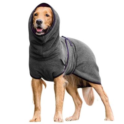 Mikasa Pet Hund Tøj Håndklæde Tørring Bathrobe Coat Hund Varmt tøj Mørk grå 5XL