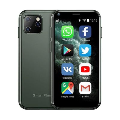 Carrep Xs11 Super Mini Smartphone Android 1GB Ram 8GB Rom 2.5'' Quad Core Google Play Butik 3G Sød lille celular mobiltelefon Grøn Add 8G TF card