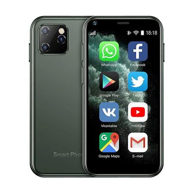 Carrep Xs11 Super Mini Smartphone Android 1GB Ram 8GB Rom 2.5 '' Quad Core Google Play Store 3g søt liten celular mobiltelefon Grønn Add 8G TF card