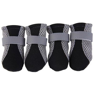 Varychmoo 4pcs Pet Hund Kat Anti-slip Sko Hvalp Støvler Feet Beskyttende Støvletter Sort S