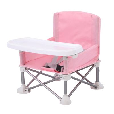 Jying Børn Dining Chair med bakke bærbar foldbar booster sæde justerbar aftagelig camping græsplæne kids bord cute robust Pink