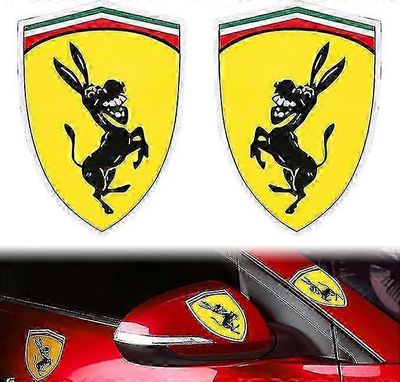 Heijastava tarra Ferrarille, jossa on vitsi aasiauton muotoilu, joka on yhteensopiva auton tarrojen kanssa