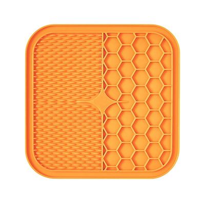 Pet Food Mat Cats Food Skåle med Sugekop Feeding Food Bowl Silikone Hund Lick Pad Dog Feeders Treat Dispensering Orange