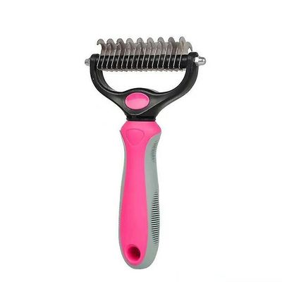 Yunshu Planet Pet Grooming Brush, dobbeltsidet fældekam til hunde og katte Pink