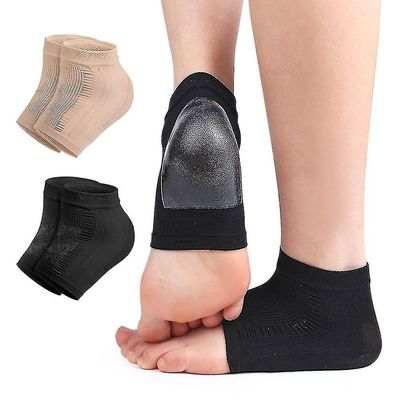 Hælermer, hælputegelhælbeskytter, for plantar fasciitt Achilles senebetennelse beinspore verkende føtter lindre smerte Svart 2pcs