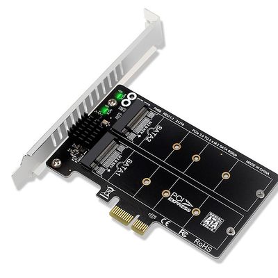 PH58 2 x M2 SATA til PCIE-adapterkort Skjermkort med dobbel disk RAID splitter utvidelseskort PCIe X1 Som vist