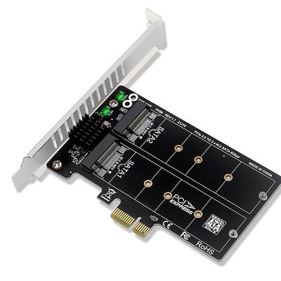 PH58 2 x M2 SATA - PCIE -sovitinkortti Kaksoislevyn näyttökortti RAID-jakajan laajennuskortti PCIe X1 Kuten