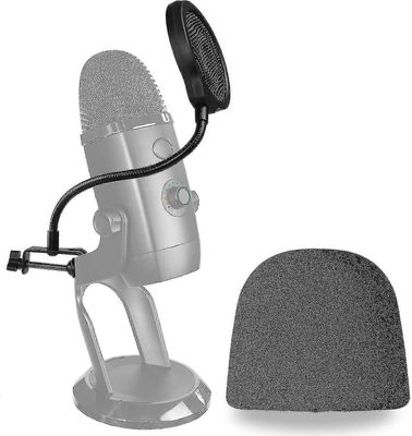 Yeti X Mic Pop -suodatin vaahtotuulilasilla - 4 tuuman 3 kerrosta Wind Pop Screen Mask Shield ja vaahtotuulisuoja siniselle Yeti X Micille äänen la...