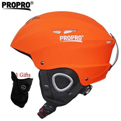 Udendørs Sport Voksen Herre Sikkerhed Ski hjelm Integreret støbt Mænd Kvinder Snow Skiløb Hjelm Snowboard Hjelm Skateboard Sport Orange L(56-59CM)