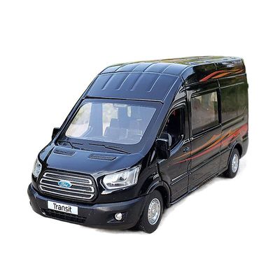 1:34 Ford Transit Alloy Multifunktionella Fordon Bilmodell Dö Svart
